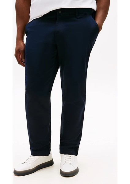 Erkek Th Denton Satin Straight Chino Pantolon - Lacivert