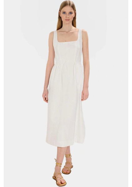 Yazlık Midi Boy Kolsuz Poplin Elbise Rahat Günlük Stil Kaliteli Işçilik Şık Görünüm fiyatları