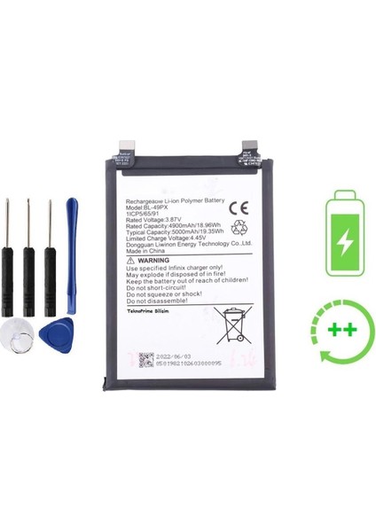 Infinix Hot 20i BL-49FX Batarya Pil Tamir Seti ve Pil Bandı