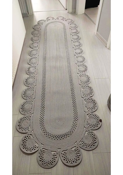 Jüt Oval Mutfak Banyo Salon Oturma Odası Balkon Paspas Yolluk Halı Kilim