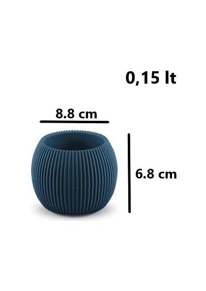 Krs Mercan Dekoratif Sukulent Kaktüs Plastik Saksı Takımı 3'lü Set Gece Mavisi fırsatları