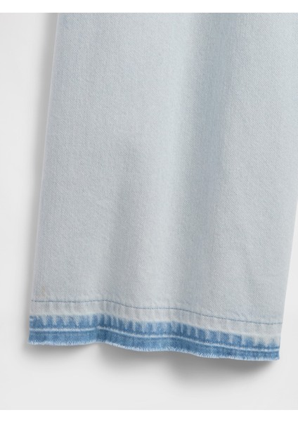 Kız Çocuk Açık Mavi Baggy Jean Pantolon fiyatları