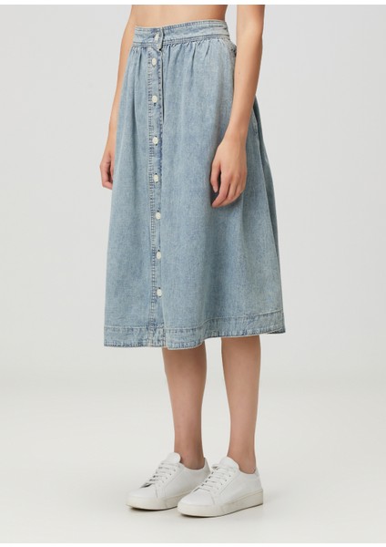 Mavi Midi Denim Etek fiyatları