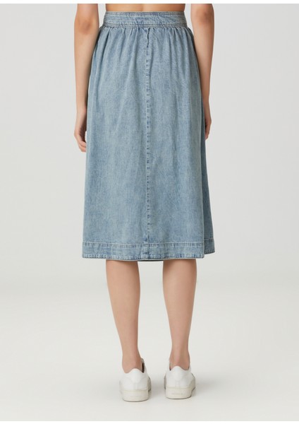 Mavi Midi Denim Etek fırsatları