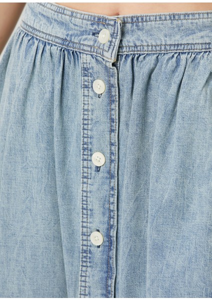 Mavi Midi Denim Etek indirimleri