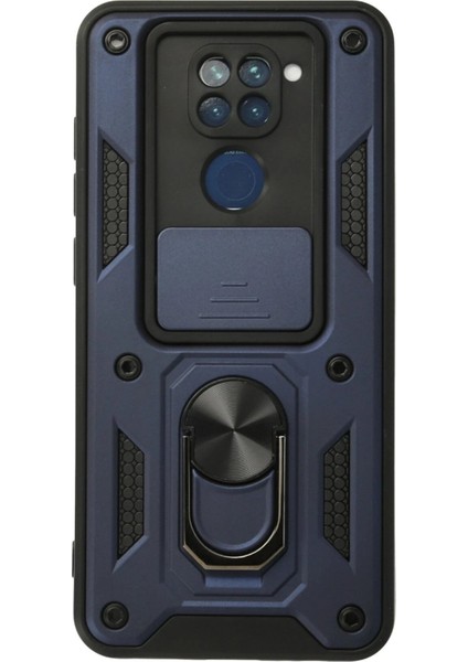 Xiaomi Redmi Note 9 Kılıf Pars Lens Yüzüklü Silikon - Lacivert - NFND7710-7590
