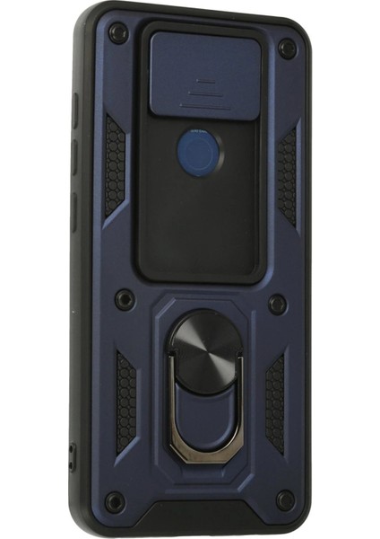 Xiaomi Redmi Note 9 Kılıf Pars Lens Yüzüklü Silikon - Lacivert - NFND7710-7590