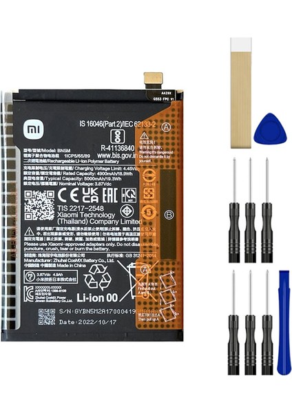 Xiaomi Redmi Note 12 BN5M Batarya Pil Tamir Seti ve Pil Bandı