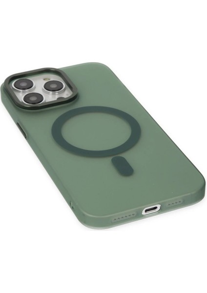 iPhone 13 Pro Kılıf Lodos Magneticsafe Mat Kapak - Köknar Yeşili - NFND8833-3625
