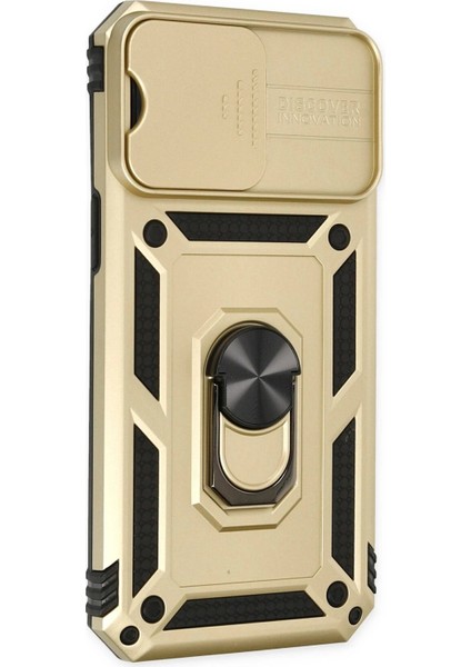 iPhone 14 Pro Kılıf Pars Lens Yüzüklü Silikon - Gold - NFND9838-6508