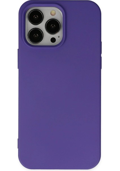 iPhone 14 Pro Max Kılıf Nano Içi Kadife Silikon - Mor - NFND7435-9678