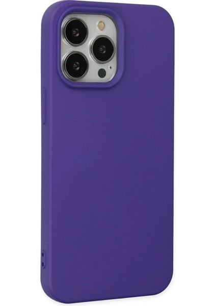 iPhone 14 Pro Max Kılıf Nano Içi Kadife Silikon - Mor - NFND7435-9678