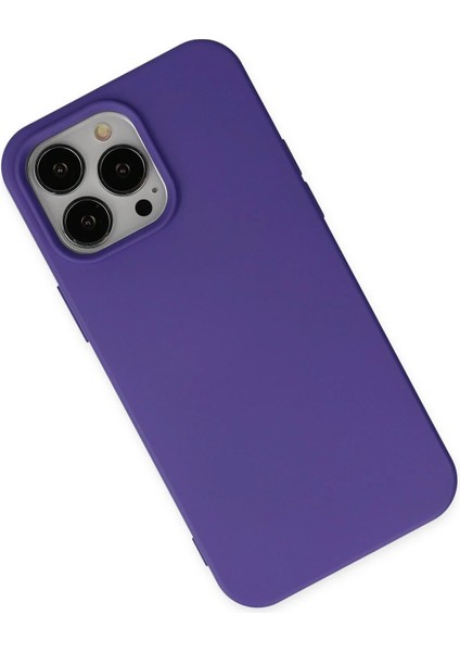 iPhone 14 Pro Max Kılıf Nano Içi Kadife Silikon - Mor - NFND7435-9678
