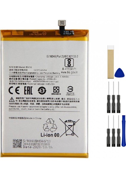 Xiaomi Redmi 10A BN56 Batarya Pil Tamir Seti ve Pil Bandı
