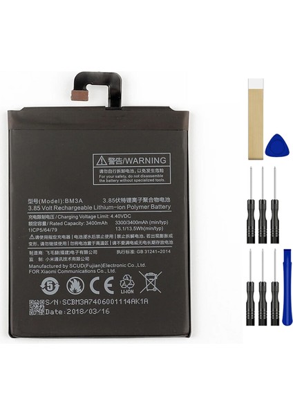 Xiaomi Mi Note 3 BM3A Batarya Pil Tamir Seti ve Pil Bandı