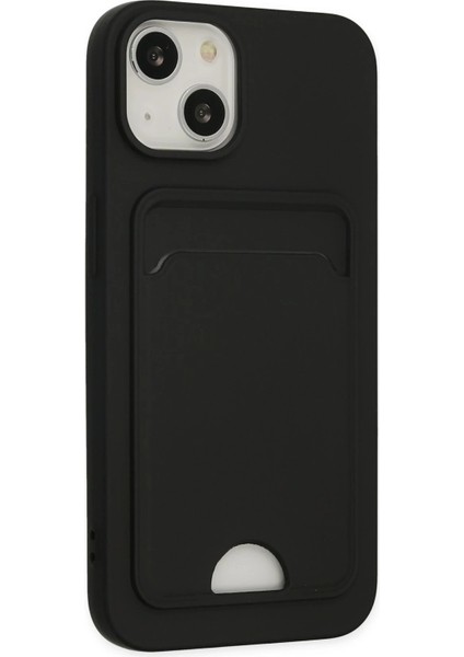 iPhone 14 Plus Kılıf Kelvin Kartvizitli Silikon - Siyah - NFND5399-3363