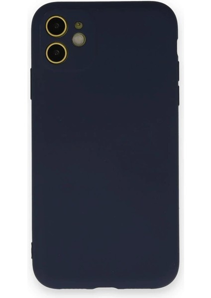 iPhone 12 Mini Kılıf Nano Içi Kadife Silikon - Lacivert - NFND5513-1120