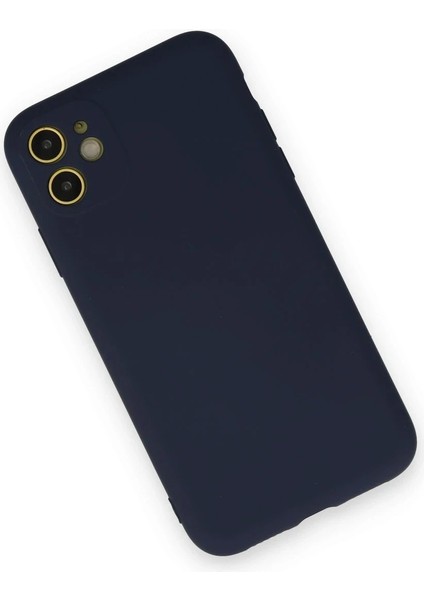 iPhone 12 Mini Kılıf Nano Içi Kadife Silikon - Lacivert - NFND5513-1120