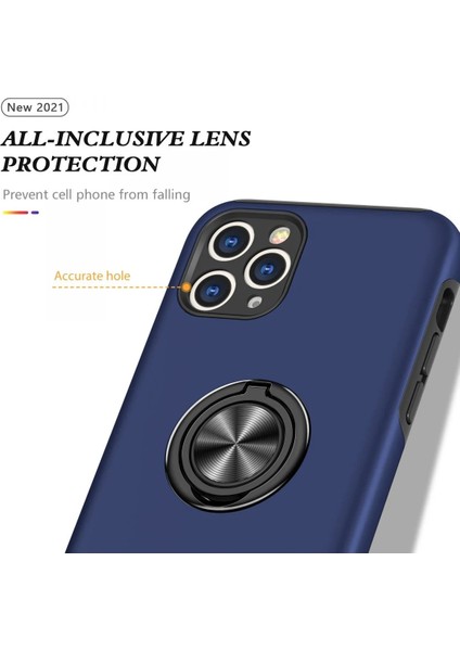 iPhone 11 Pro Kılıf Elit Yüzüklü Kapak - Lacivert - NFND2338-4838