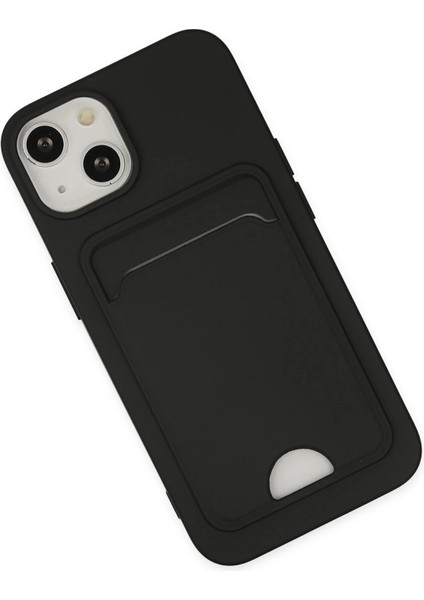 iPhone 14 Plus Kılıf Kelvin Kartvizitli Silikon - Siyah - NFND5399-3363