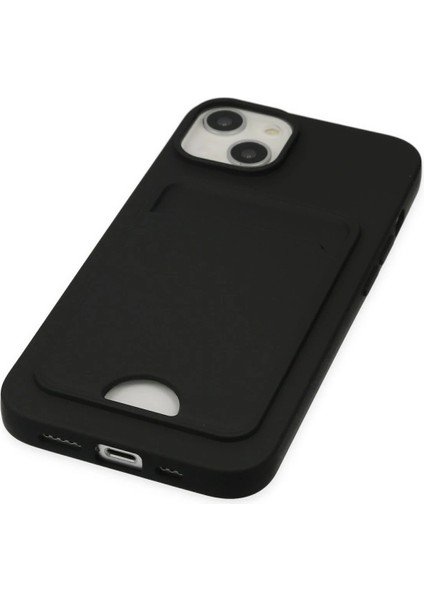 iPhone 14 Plus Kılıf Kelvin Kartvizitli Silikon - Siyah - NFND5399-3363