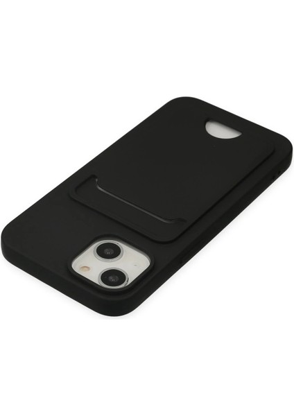 iPhone 14 Plus Kılıf Kelvin Kartvizitli Silikon - Siyah - NFND5399-3363