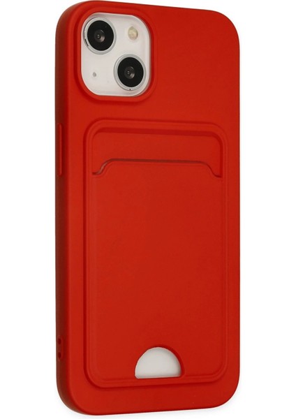 iPhone 14 Plus Kılıf Kelvin Kartvizitli Silikon - Kırmızı - NFND9087-2658