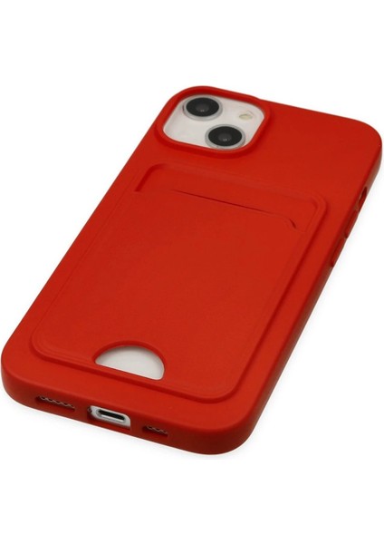 iPhone 14 Plus Kılıf Kelvin Kartvizitli Silikon - Kırmızı - NFND9087-2658