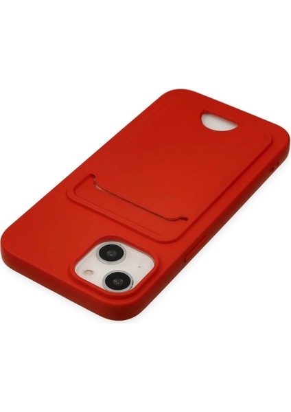 iPhone 14 Plus Kılıf Kelvin Kartvizitli Silikon - Kırmızı - NFND9087-2658