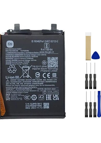 Xiaomi Redmi Note 13 Pro BM5V Batarya Pil Tamir Seti ve Pil Bandı