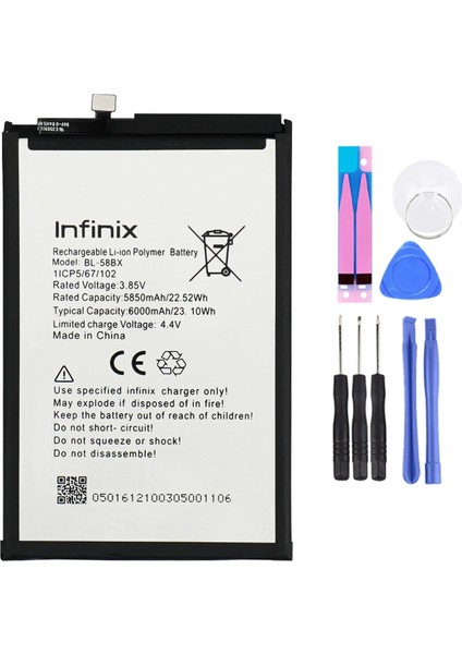 Infinix Hote 9 Play BL-58BX Batarya Pil Tamir Seti ve Pil Bandı
