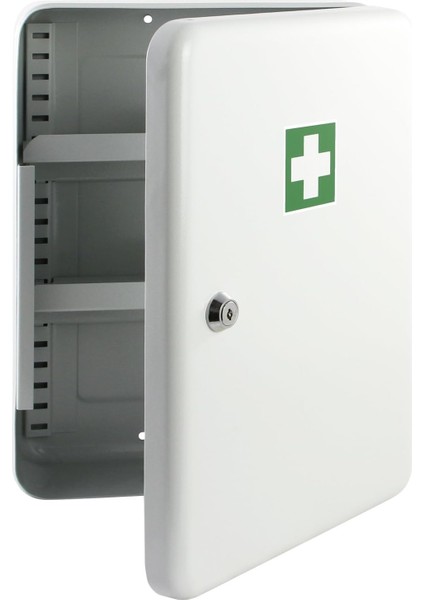 Alüminyum Ilk Yardım Kutusu 3 Bölmeli Ayarlanabilir Raflı 32X23 cm Hafif Gri modelleri