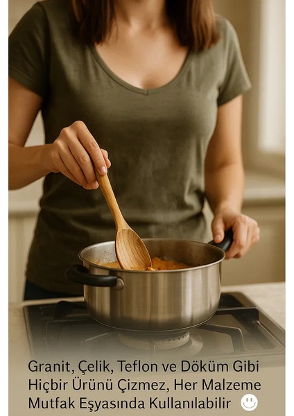 1 Adet %100 Doğal Zeytin Ağacı Kaşık – 23 cm El Yapımı, Sos ve Salata Için Uygun, Çizme Yapmaz modelleri