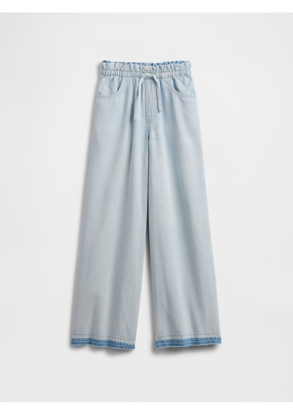 Kız Çocuk Açık Mavi Baggy Jean Pantolon