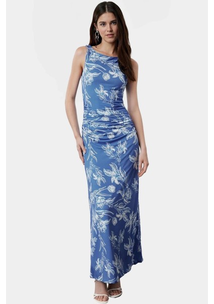 Yazlık Çiçekli Bodycon Elbise Maxi Uzunluk Örme Kumaş Premium Kalite Profesyonel Görünüm Uzun Ömürlü
