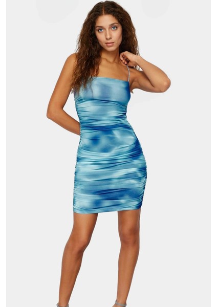 Mini Bodycon Elbise Ince Askılı Örme Kumaş Yazlık Günlük Stil Özenle Seçilmiş Dayanıklı Malzeme