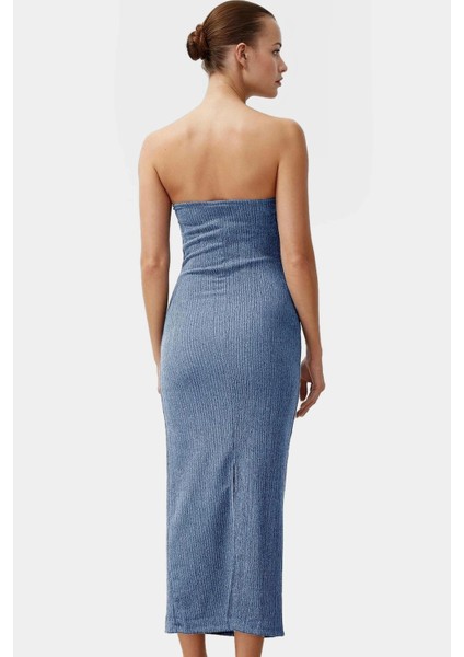 Midi Örme Straplez Elbise Bodycon Kalıp Yazlık Günlük Rahat Kullanım Özenle Seçilmiş modelleri