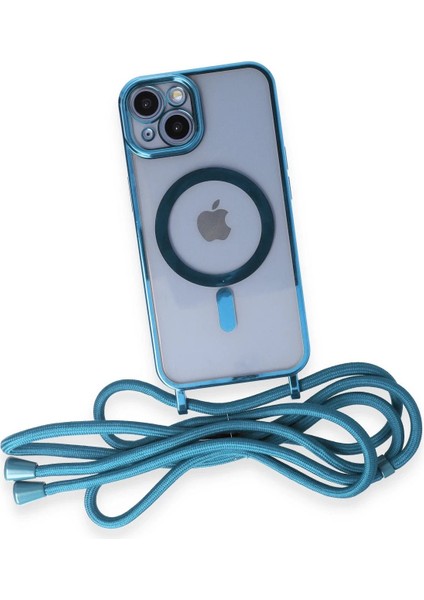 iPhone 14 Kılıf Divo Lazer Askılı Magsafe Kapak - Sierra Blue - NFND8927-8379