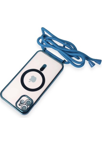 iPhone 11 Kılıf Divo Lazer Askılı Magsafe Kapak - Sierra Blue - NFND8982-7420