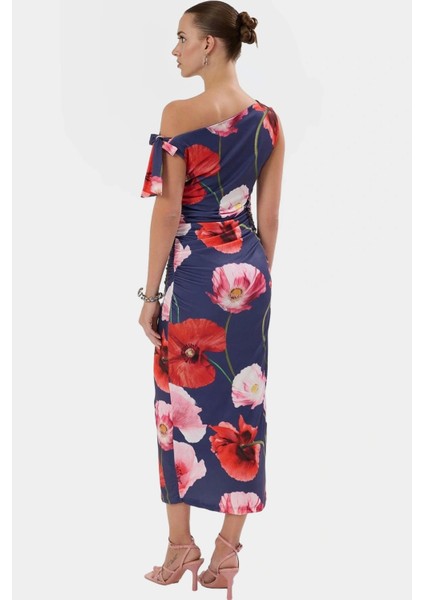 Maxi Örme Elbise Tek Omuzlu Asimetrik Yaka Şık Tasarım Modern Stil Kaliteli Işçilik modelleri