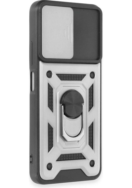 Xiaomi Redmi Note 12 5g Kılıf Pars Lens Yüzüklü Silikon - Gümüş - NFND6511-2538