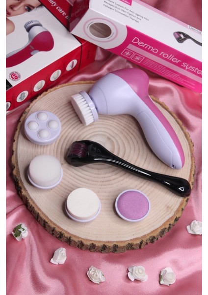 Iki Parçalı Cilt Bakım Seti: Yüz Temizleme ve Dermaroller 1mm