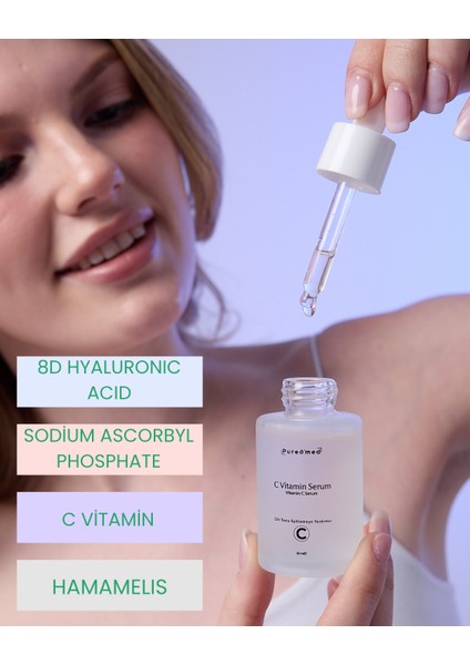 C Vitamini 8d Hyaluronik Asit Serum | Cilt Tonu Eşitleme, Nem Dengesi & Parlaklık | 30ML