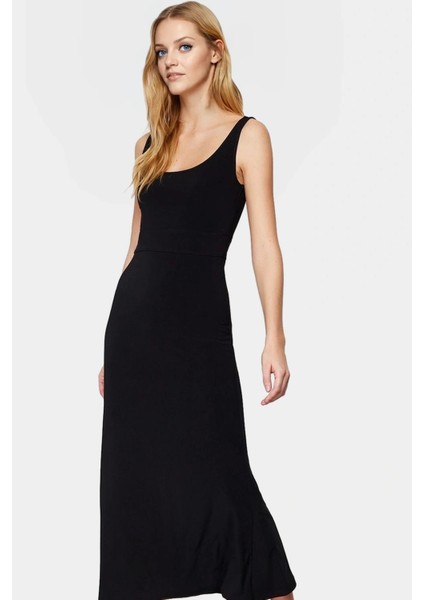 Maxi A Line Örme Elbise Yazlık Rahat Günlük Stil Kullanım Için