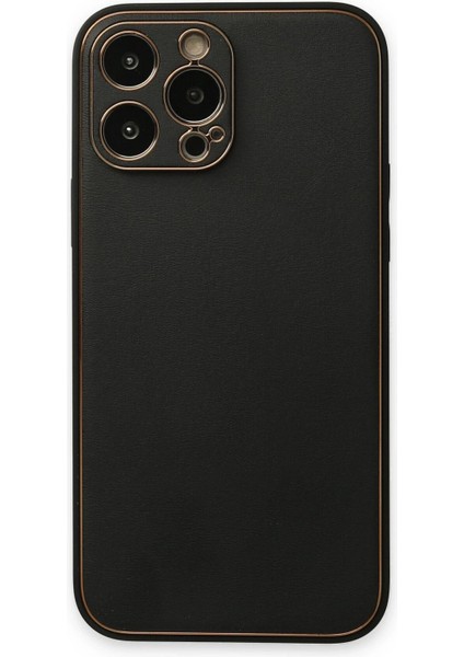 iPhone 14 Pro Kılıf Coco Deri Silikon Kapak - Siyah - NFND1238-5761