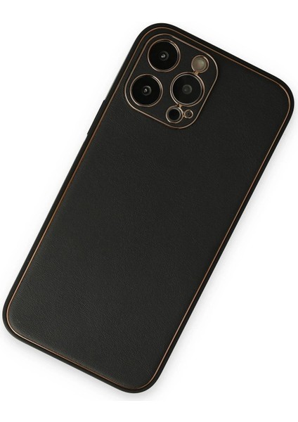 iPhone 14 Pro Kılıf Coco Deri Silikon Kapak - Siyah - NFND1238-5761