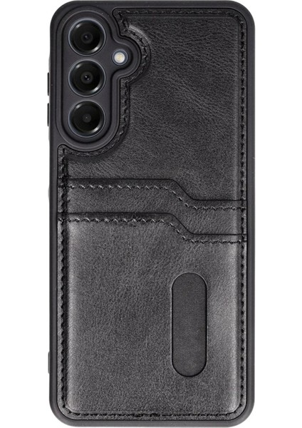 Samsung Galaxy S24 Fe Kılıf Sara Kartvizitli Deri Kılıf - Siyah - NFND1848-1437