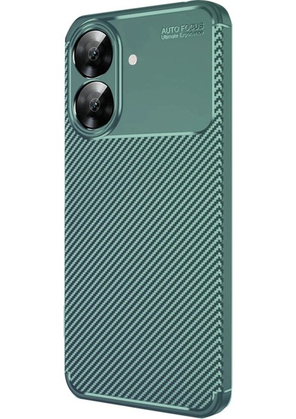 Realme Note 60 Kılıf Auto Focus Karbon Kapak - Koyu Yeşil - NFND6529-5232