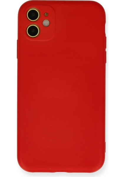 iPhone 11 Kılıf Nano Içi Kadife Silikon - Kırmızı - NFND1076-4973
