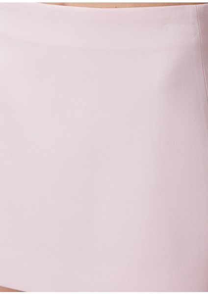 Açık Pembe Mini Yün Etek